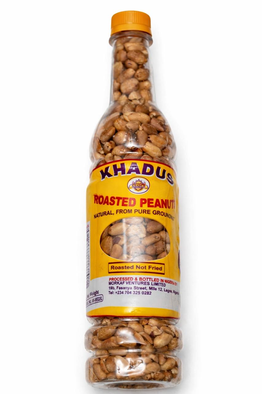 Khadus Roasted Peanuts 500g β Crunchy Roasted Snack, High Protein | UK